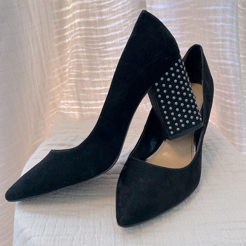 Jessica Simpson Black Chunky Stud Heel, 8
